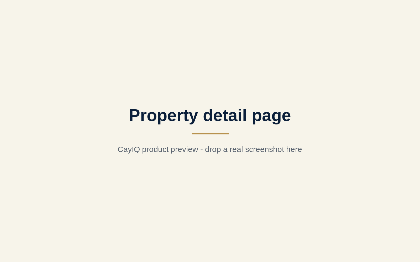 Property detail page - CayIQ product screenshot